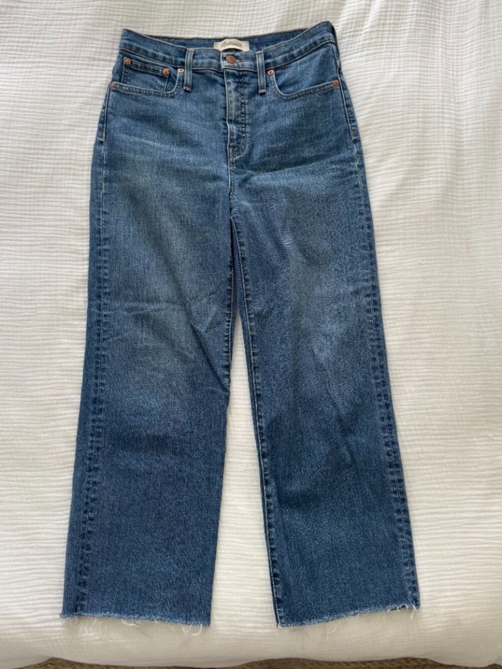 Madewell Slim Wide Leg Crop Jeans (26) - Medium Wash - Picture 3 of 6